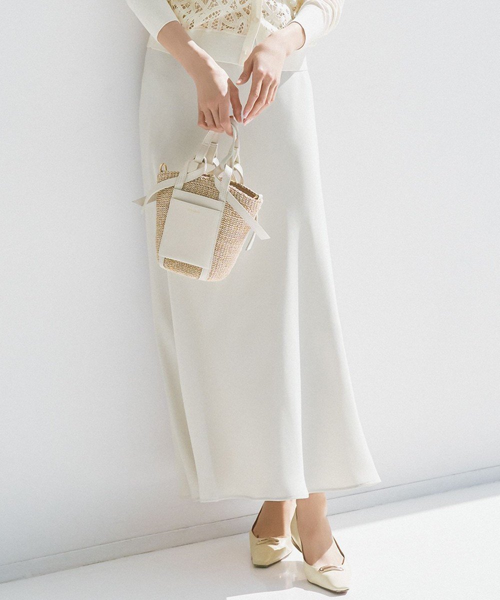 【23区/NIJYUSANKU】の【吸水速乾/防シワ】ジョーゼットサテン ナロー スカート インテリア・キッズ・メンズ・レディースファッション・服の通販 founy(ファニー) 　ファッション　Fashion　レディースファッション　Fashion for Women　スカート　Skirts　春　Spring　キャミソール　Camisole, Spaghetti Strap Top　吸水　Absorbent, Quick-Dry　サテン　Satin, Glossy Fabric　ジョーゼット　Georgette, Semi-Sheer Fabric　S/S・春夏　SS, Spring/Summer, Warm Season　夏　Summer　2025年　2025　2025春夏・S/S　Spring/Summer 2025 SS25　ベージュ系|ID: prp329100004669932 ipo3291000000033764435