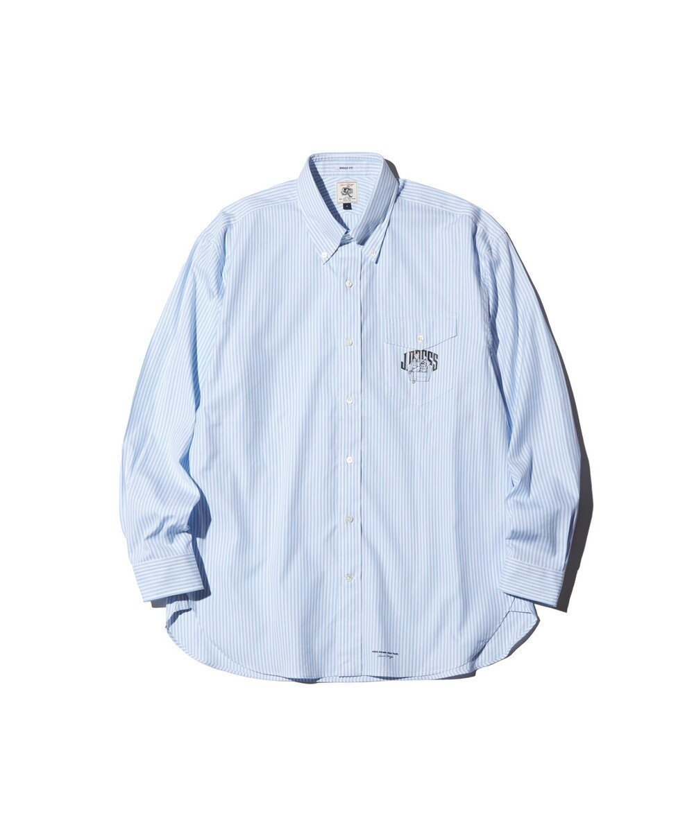 【ジェイ プレス/J.PRESS / MEN】の【AaronChang】【UNISEX】ピンオックス シャツ / バギーフィット インテリア・キッズ・メンズ・レディースファッション・服の通販 founy(ファニー) ファッション Fashion レディースファッション Fashion for Women トップス・カットソー Cut & Sew Tops シャツ・ブラウス・オフィスカジュアル Elegant Blouses & Button-Ups イラスト Illustration クラシック Classic, Timeless Style ジャケット Jacket, Outerwear スマート Smart, Elegant デニム Denim, Jeans Material 定番 Standard, Basic Item バランス Balance, Style Balance フラップ Flap, Flap Pocket プリント Print, Printed Pattern ポケット Pocket, Pocket Detail モダン Modern, Contemporary ユニセックス Unisex, Genderless リラックス Relax, Relaxed Fit ルーズ Loose, Oversized A/W・秋冬 Autumn/Winter S/S・春夏 SS, Spring/Summer, Warm Season 夏 Summer サックスブルー系1|ID: prp329100004669939 ipo3291000000033764465