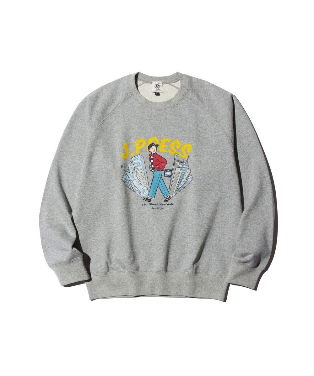 【ジェイ プレス/J.PRESS / MEN】の【AaronChang】【UNISEX】プリント スウエットシャツ インテリア・キッズ・メンズ・レディースファッション・服の通販 founy(ファニー) 　ファッション　Fashion　レディースファッション　Fashion for Women　トップス・カットソー　Cut & Sew Tops　シャツ・ブラウス・オフィスカジュアル　Elegant Blouses & Button-Ups　レディースパーカー・カジュアルフーディー　Casual Hoodies & Sweatshirts　スウェット・クルーネックトップス　Sweatshirts & Crewnecks / Relaxed Fit Sweat Tops　アイビー　Ivy Pattern　アメリカン　American Style　グラフィック　Graphic, Graphic Design　シンプル　Simple, Minimal　ジーンズ　Jeans, Denim Pants　スウェット / スエット　Sweatshirt, Sweatwear　スマート　Smart, Elegant　スラックス　Slacks, Dress Pants　スーピマ　Supima, Premium Cotton　フロント　Front, Front Design　プリント　Print, Printed Pattern　ユニセックス　Unisex, Genderless　リラックス　Relax, Relaxed Fit　A/W・秋冬　Autumn/Winter　S/S・春夏　SS, Spring/Summer, Warm Season　夏　Summer　ライトグレー系|ID: prp329100004669940 ipo3291000000033764468