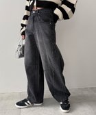 【ウィゴー/WEGO】のカーブラインバレルレッグデニムパンツ ブラック|ID: prp329100004669965 ipo3291000000033764579