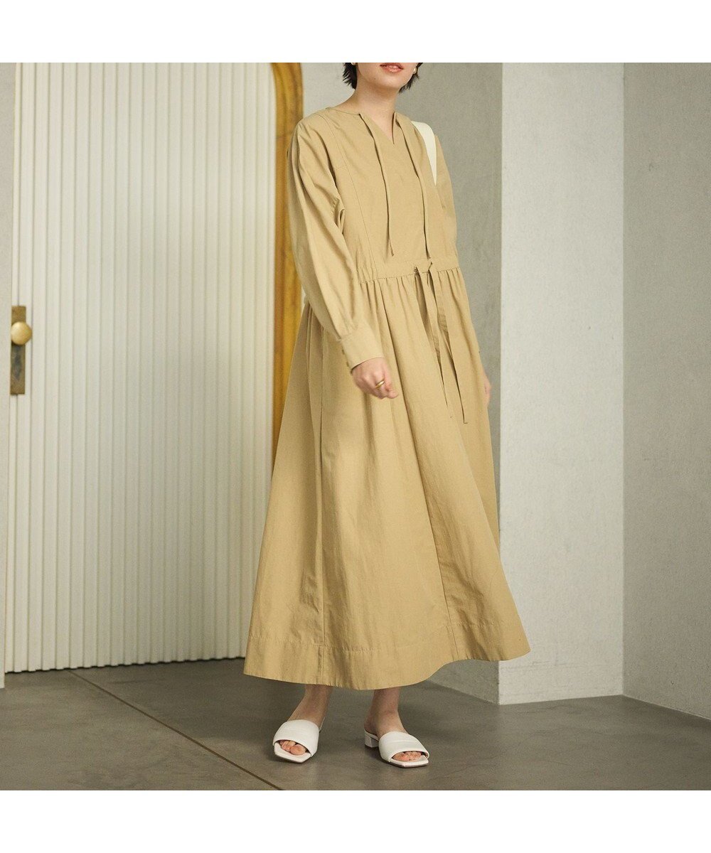 【ハッシュニュアンス/#Newans】の【撥水加工/洗濯機可能】ドルマンスリーブドロストワンピース インテリア・キッズ・メンズ・レディースファッション・服の通販 founy(ファニー) ファッション Fashion レディースファッション Fashion for Women ワンピース Dresses 新作・新入荷 New Arrivals / New In ギャザー Gathered, Ruffled リボン Ribbon, Bow リラックス Relax, Relaxed Fit 夏 Summer 春 Spring S/S・春夏 SS, Spring/Summer, Warm Season ベージュ|ID: prp329100004669974 ipo3291000000033764614