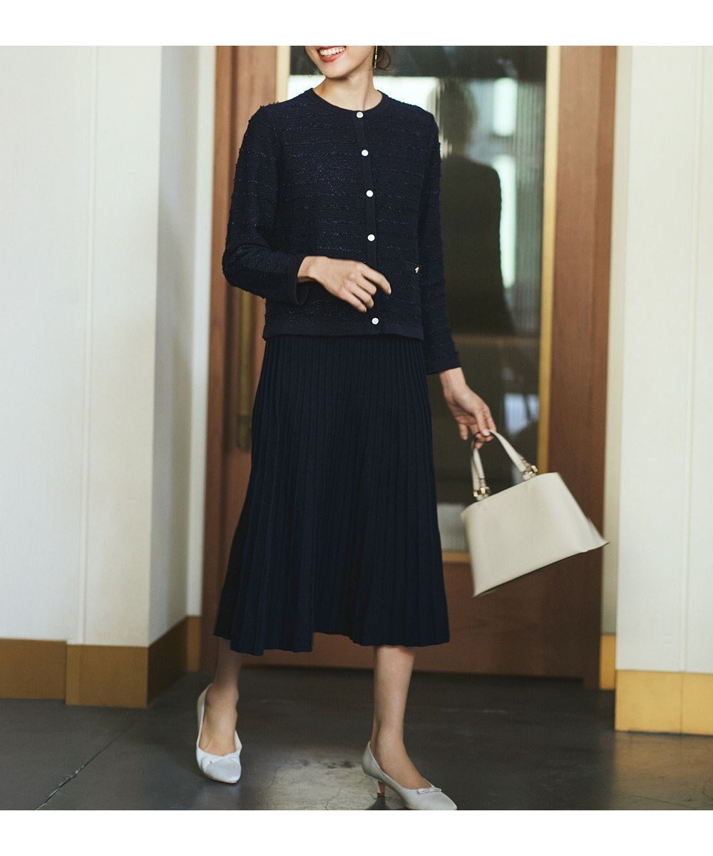 【エニー/ANY】の【ウエストゴム】セレモニーニットセットアップ 人気、トレンドファッション・服の通販 founy(ファニー) 　ファッション　Fashion　レディースファッション　Fashion for Women　ワンピース　Dresses　なめらか　Smooth, Silky Texture　ジャケット　Jacket, Outerwear　ストレッチ　Stretch, Stretchy Fabric　セットアップ　Set-Up, Coordinated Outfit　セレモニー　Ceremony　ツイード　Twill, Twill Weave　フォーマル　Formal, Dressy　プリーツ　Pleats, Pleated　エレガント 上品　Elegant　A/W・秋冬　Autumn/Winter　 other-1|ID: prp329100004670021 ipo3291000000034282105