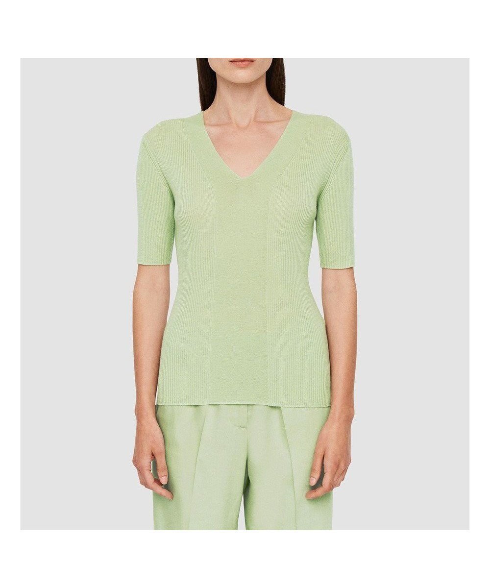 【ジョゼフ/JOSEPH】の【洗える】ファインリブメリノ ショートスリーブニット インテリア・キッズ・メンズ・レディースファッション・服の通販 founy(ファニー) 　ファッション　Fashion　レディースファッション　Fashion for Women　トップス・カットソー　Cut & Sew Tops　ニット　Knit Tops & Sweaters　イタリア　Italy　セーター　Sweater, Knitwear　半袖　Short Sleeve, Half Sleeve　夏　Summer　春　Spring　S/S・春夏　SS, Spring/Summer, Warm Season　洗える　Machine Washable　Matcha|ID: prp329100004670022 ipo3291000000033764769