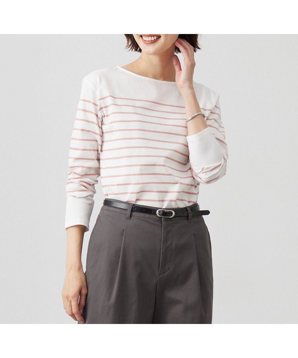 【ジェイ プレス/J.PRESS】のバスクボーダー カットソー インテリア・キッズ・メンズ・レディースファッション・服の通販 founy(ファニー) 　ファッション　Fashion　レディースファッション　Fashion for Women　トップス・カットソー　Cut & Sew Tops　シャツ・ブラウス・オフィスカジュアル　Elegant Blouses & Button-Ups　ロングTシャツ・Tシャツ　Longline T-Shirts & Tees　カットソー・ベーシックTシャツ　Cut-and-Sewn Tops / Stretch Tees & Basics　春　Spring　カットソー　Cut and Sewn Top　コンパクト　Compact, Small Size　デニム　Denim, Jeans Material　トレンド　Trend, Trending Now　定番　Standard, Basic Item　人気　Popular, Best Seller　バスク　Basque, Basque Style　ボーダー　Border, Stripe　ロング　Long, Long-Length　ワイド　Wide, Wide Fit　S/S・春夏　SS, Spring/Summer, Warm Season　夏　Summer　エレガント 上品　Elegant　ピンクボーダー系|ID: prp329100004670025 ipo3291000000033764778