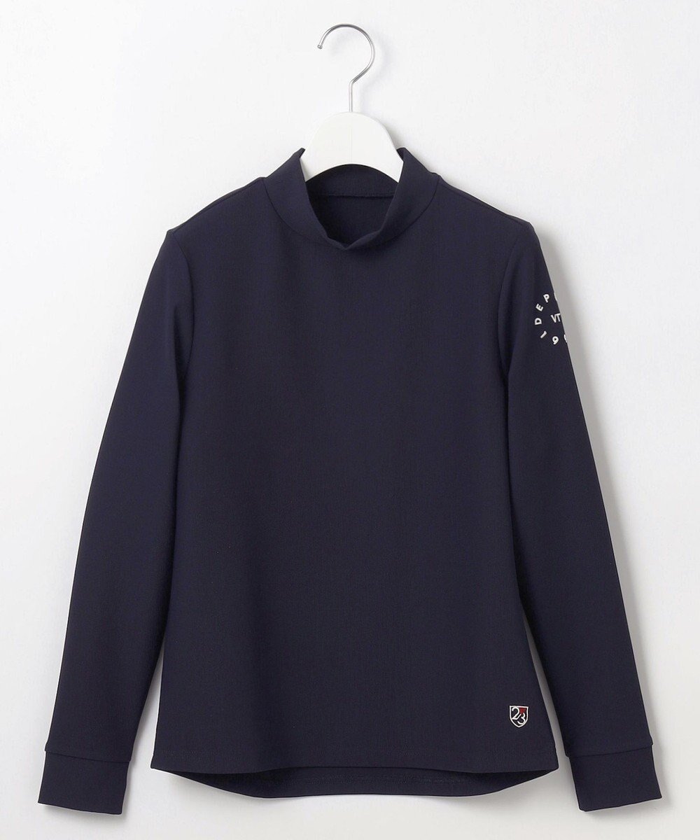 【23区 ゴルフ/NIJYUSANKU GOLF】の【WOMEN】型崩れしにくいエッセンシャルリブインナー インテリア・キッズ・メンズ・レディースファッション・服の通販 founy(ファニー) ファッション Fashion レディースファッション Fashion for Women トップス・カットソー Cut & Sew Tops シャツ・ブラウス・オフィスカジュアル Elegant Blouses & Button-Ups ロングTシャツ・Tシャツ Longline T-Shirts & Tees カットソー・ベーシックTシャツ Cut-and-Sewn Tops / Stretch Tees & Basics インナー Innerwear 春 Spring カットソー Cut and Sewn Top 吸水 Absorbent, Quick-Dry サークル Circle, Round Design シンプル Simple, Minimal ストライプ Stripe, Striped Pattern ストレッチ Stretch, Stretchy Fabric フロント Front, Front Design ベーシック Basic, Essential モチーフ Motif, Design Theme S/S・春夏 SS, Spring/Summer, Warm Season 夏 Summer ゴルフ Golf ネイビー系|ID: prp329100004670065 ipo3291000000035636171