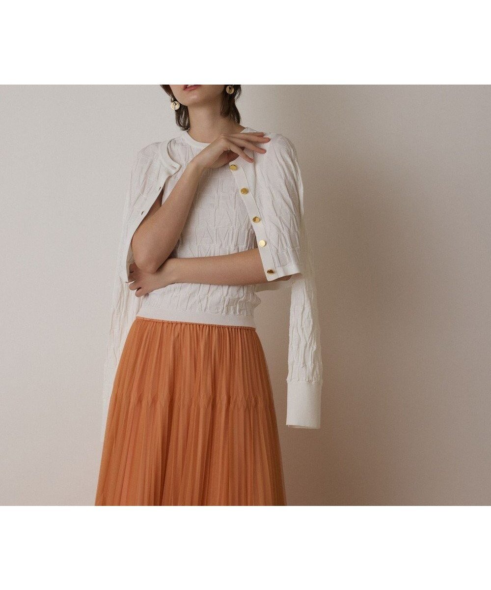 【グレース コンチネンタル/GRACE CONTINENTAL】のモノグラムニットカーディガン 人気、トレンドファッション・服の通販 founy(ファニー) 　ファッション　Fashion　レディースファッション　Fashion for Women　トップス・カットソー　Cut & Sew Tops　ニット　Knit Tops & Sweaters　カーディガン・羽織り　Layered Style Cardigans　アンサンブル　Ensemble Set　カーディガン　Cardigan, Knitwear　コンパクト　Compact, Small Size　ショート　Short, Short Length　トレンド　Trend, Trending Now　バランス　Balance, Style Balance　フィット　Fit, Slim Fit　エレガント 上品　Elegant　夏　Summer　春　Spring　S/S・春夏　SS, Spring/Summer, Warm Season　 other-1|ID: prp329100004670074 ipo3291000000033764971