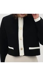 【エニィ スィス/any SiS】のバイカラーラメニット カーディガン ブラック×オフ|ID: prp329100004670084 ipo3291000000034296154