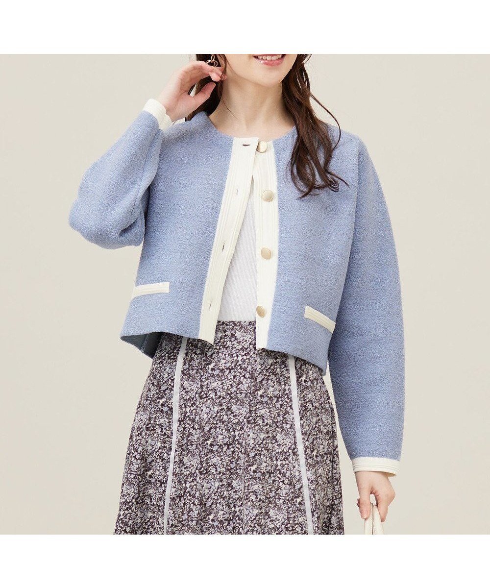 【エニィ スィス/any SiS】のバイカラーラメニット カーディガン インテリア・キッズ・メンズ・レディースファッション・服の通販 founy(ファニー) 　ファッション　Fashion　レディースファッション　Fashion for Women　トップス・カットソー　Cut & Sew Tops　ニット　Knit Tops & Sweaters　カーディガン・羽織り　Layered Style Cardigans　おすすめ　Recommended / Our Picks　カーディガン　Cardigan, Knitwear　ジャケット　Jacket, Outerwear　ストレッチ　Stretch, Stretchy Fabric　エレガント 上品　Elegant　夏　Summer　新作・新入荷　New Arrivals / New In　春　Spring　S/S・春夏　SS, Spring/Summer, Warm Season　羽織　Haori, Light Jacket　ブルー×オフ|ID: prp329100004670084 ipo3291000000034296155