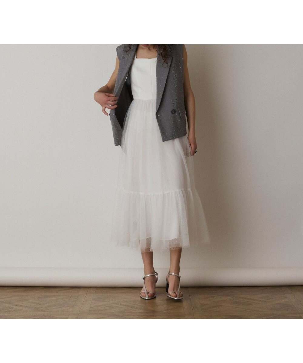 【グレース コンチネンタル/GRACE CONTINENTAL】のチュールコンビティアードワンピース インテリア・キッズ・メンズ・レディースファッション・服の通販 founy(ファニー) ファッション Fashion レディースファッション Fashion for Women ワンピース Dresses 春 Spring コンシャス Conscious, Bodycon コンパクト Compact, Small Size シアー Sheer, See-Through チュール Tulip, Tulip Motif ティアード Tiered, Tiered Style ビスチェ Bustier, Corset Top フィット Fit, Slim Fit メッシュ Mesh, Net Fabric S/S・春夏 SS, Spring/Summer, Warm Season 夏 Summer エレガント 上品 Elegant ホワイト|ID: prp329100004670110 ipo3291000000033765083