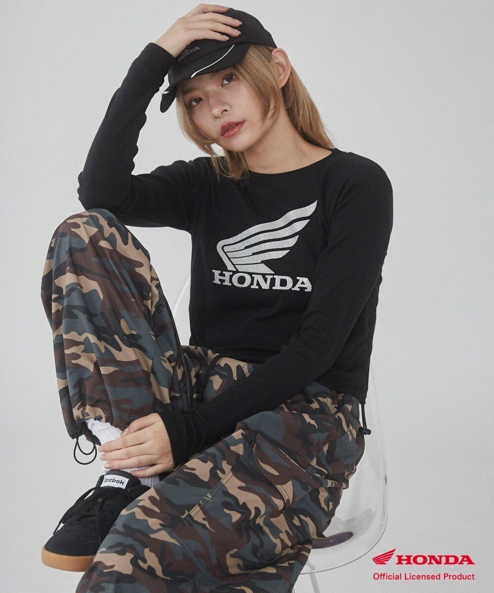【ウィゴー/WEGO】の別注HondaサイドドロストロンT インテリア・キッズ・メンズ・レディースファッション・服の通販 founy(ファニー) 　ファッション　Fashion　レディースファッション　Fashion for Women　トップス・カットソー　Cut & Sew Tops　シャツ・ブラウス・オフィスカジュアル　Elegant Blouses & Button-Ups　ロングTシャツ・Tシャツ　Longline T-Shirts & Tees　カットソー・ベーシックTシャツ　Cut-and-Sewn Tops / Stretch Tees & Basics　おすすめ　Recommended / Our Picks　カットソー　Cut and Sewn Top　カーゴパンツ　Cargo Pants, Utility Pants　シンプル　Simple, Minimal　スマホ　Smartphone, Mobile Device　フロント　Front, Front Design　別注　Limited Edition, Custom Order　夏　Summer　春　Spring　S/S・春夏　SS, Spring/Summer, Warm Season　ブラック|ID: prp329100004670147 ipo3291000000033765187