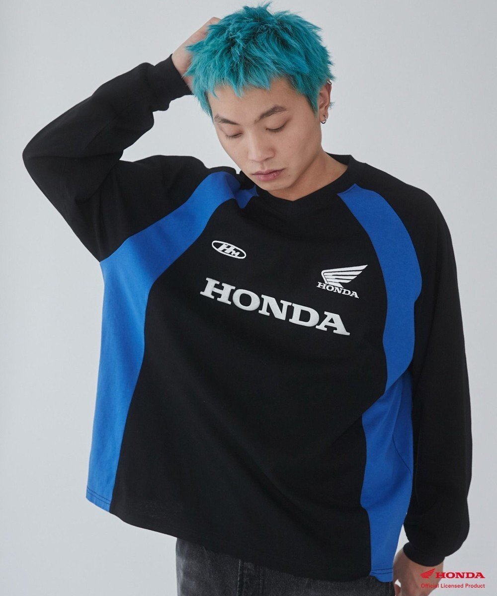 【ウィゴー/WEGO】の【ユニセックス着用ITEM】別注HondaグラフィックT(LS) インテリア・キッズ・メンズ・レディースファッション・服の通販 founy(ファニー) 　ファッション　Fashion　レディースファッション　Fashion for Women　トップス・カットソー　Cut & Sew Tops　シャツ・ブラウス・オフィスカジュアル　Elegant Blouses & Button-Ups　ロングTシャツ・Tシャツ　Longline T-Shirts & Tees　カットソー・ベーシックTシャツ　Cut-and-Sewn Tops / Stretch Tees & Basics　春　Spring　秋　Autumn　カットソー　Cut and Sewn Top　カーゴパンツ　Cargo Pants, Utility Pants　グラフィック　Graphic, Graphic Design　スポーツ　Sports, Activewear　スマホ　Smartphone, Mobile Device　スラックス　Slacks, Dress Pants　デニム　Denim, Jeans Material　トレンド　Trend, Trending Now　ビッグ　Big, Oversized　フロント　Front, Front Design　別注　Limited Edition, Custom Order　冬　Winter / This Winter　S/S・春夏　SS, Spring/Summer, Warm Season　おすすめ　Recommended / Our Picks　夏　Summer　ブラック|ID: prp329100004670148 ipo3291000000033765190