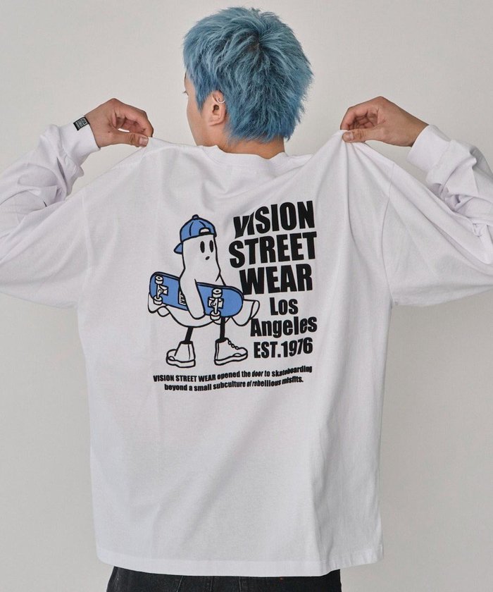 【ウィゴー/WEGO】の【ユニセックス着用ITEM】別注VISIONゴーストスケータープリントT(LS) インテリア・キッズ・メンズ・レディースファッション・服の通販 founy(ファニー) https://founy.com/ ファッション Fashion レディースファッション Fashion for Women トップス・カットソー Cut & Sew Tops シャツ・ブラウス・オフィスカジュアル Elegant Blouses & Button-Ups ロングTシャツ・Tシャツ Longline T-Shirts & Tees カットソー・ベーシックTシャツ Cut-and-Sewn Tops / Stretch Tees & Basics 春 Spring 秋 Autumn カットソー Cut and Sewn Top カーゴパンツ Cargo Pants, Utility Pants グラフィック Graphic, Graphic Design シンプル Simple, Minimal スポーツ Sports, Activewear スマホ Smartphone, Mobile Device 定番 Standard, Basic Item フロント Front, Front Design プリント Print, Printed Pattern 別注 Limited Edition, Custom Order リラックス Relax, Relaxed Fit 冬 Winter / This Winter S/S・春夏 SS, Spring/Summer, Warm Season おすすめ Recommended / Our Picks 夏 Summer |ID: prp329100004670150 ipo3291000000033765194