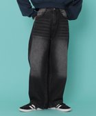 【ウィゴー/WEGO】のバックポケットロゴバギーデニム ブラック|ID: prp329100004670152 ipo3291000000034410584