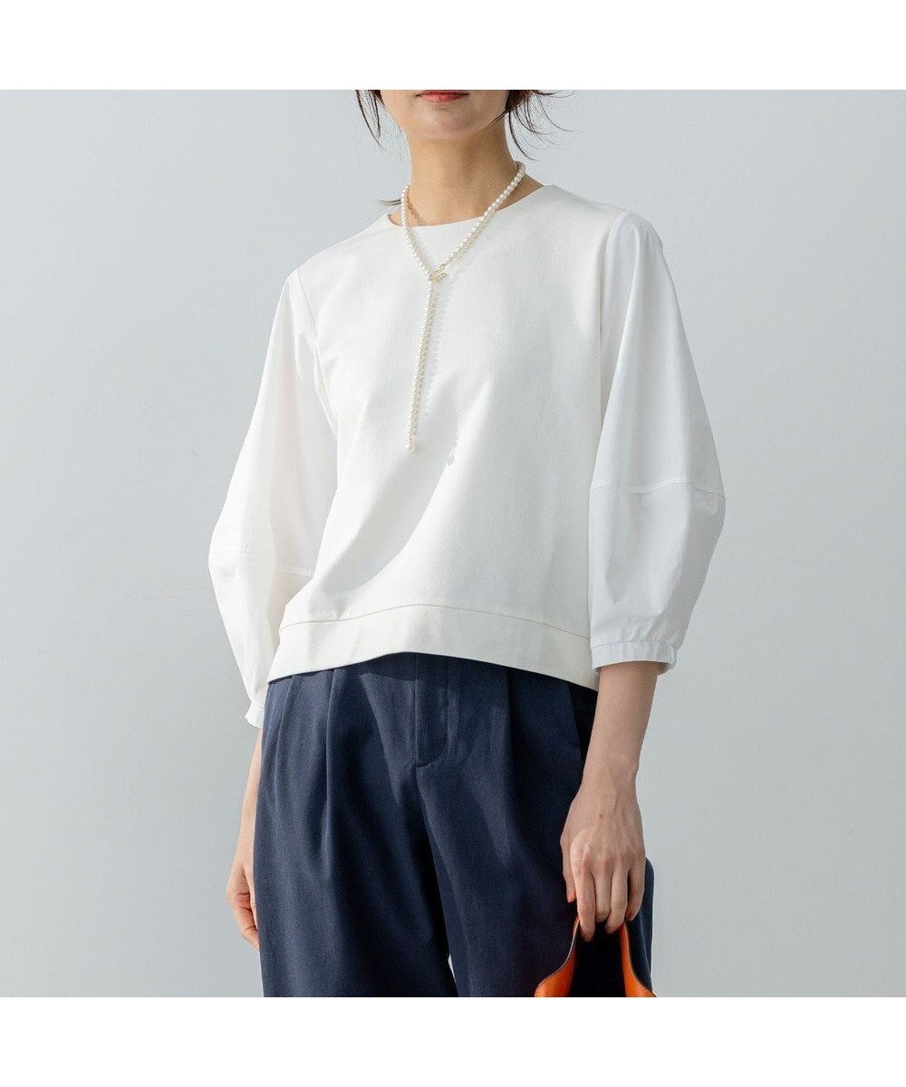 【組曲/KUMIKYOKU】の【WEB限定】ランタンスリーブミニ裏毛 プルオーバー 人気、トレンドファッション・服の通販 founy(ファニー) 　ファッション　Fashion　レディースファッション　Fashion for Women　トップス・カットソー　Cut & Sew Tops　シャツ・ブラウス・オフィスカジュアル　Elegant Blouses & Button-Ups　ロングTシャツ・Tシャツ　Longline T-Shirts & Tees　カジュアルプルオーバー・ニットトップス　Pullovers & Knit Tops / Casual Pullovers　カットソー・ベーシックTシャツ　Cut-and-Sewn Tops / Stretch Tees & Basics　春　Spring　カットソー　Cut and Sewn Top　ストレッチ　Stretch, Stretchy Fabric　スリーブ　Sleeve, Long Sleeve / Short Sleeve　トレンド　Trend, Trending Now　フィット　Fit, Slim Fit　S/S・春夏　SS, Spring/Summer, Warm Season　夏　Summer　エレガント 上品　Elegant　 other-1|ID: prp329100004670166 ipo3291000000034664516