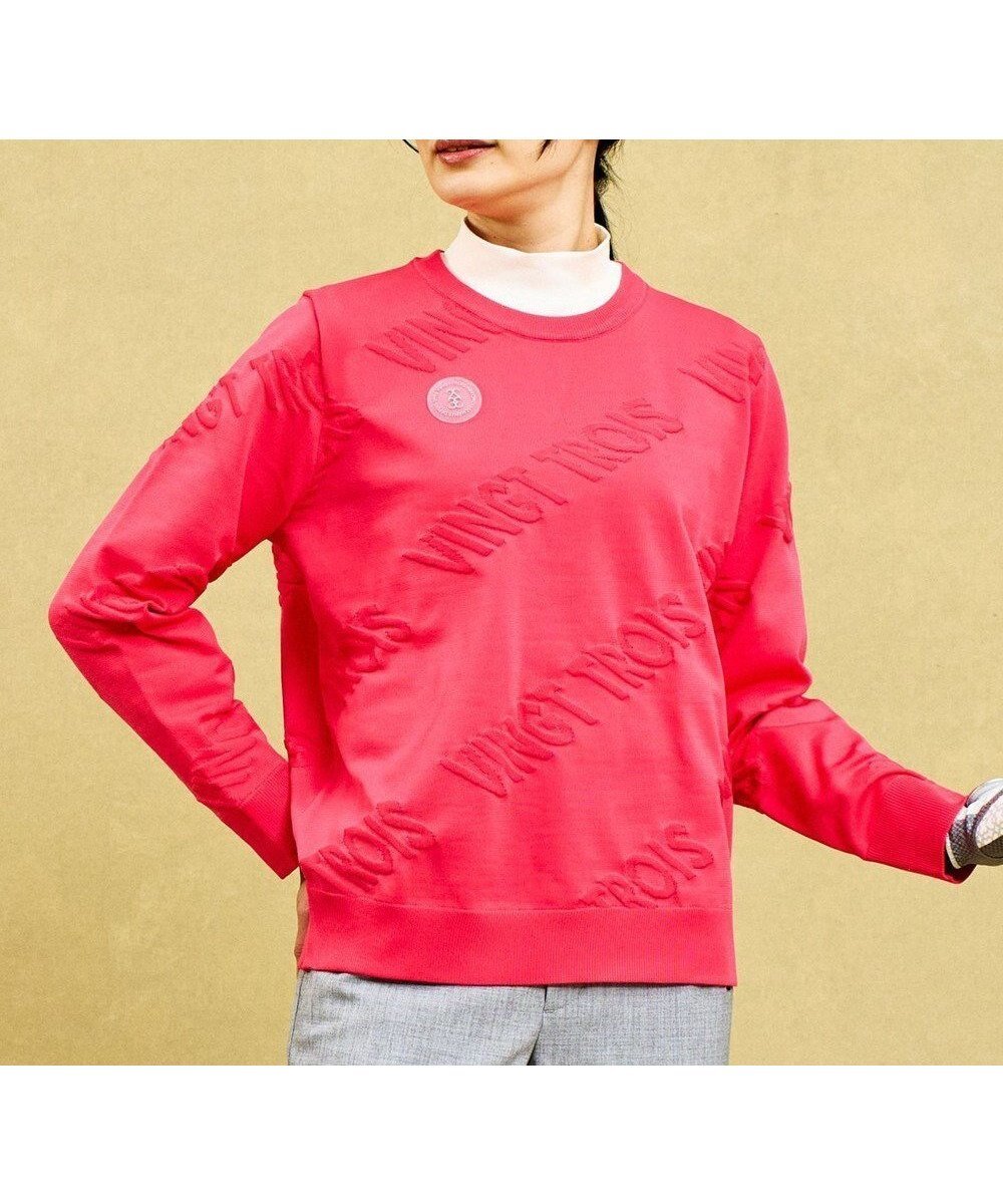 【23区 ゴルフ/NIJYUSANKU GOLF】の【WOMEN】ロゴスポーツニット イージーケア インテリア・キッズ・メンズ・レディースファッション・服の通販 founy(ファニー) ファッション Fashion レディースファッション Fashion for Women トップス・カットソー Cut & Sew Tops ニット Knit Tops & Sweaters スポーツウェア Functional & Stylish Sportswear スポーツ トップス Athletic Tops / Workout Tops / Training Shirts ウォッシャブル Machine Washable スポーツ Sports, Activewear スポーティ Sporty, Casual Athletic セーター Sweater, Knitwear トレーナー Sweatshirt, Trainer フィット Fit, Slim Fit メンズ Men's, Menswear 夏 Summer 春 Spring S/S・春夏 SS, Spring/Summer, Warm Season 軽量 Lightweight, Ultra Light ピンク系|ID: prp329100004670173 ipo3291000000033765291