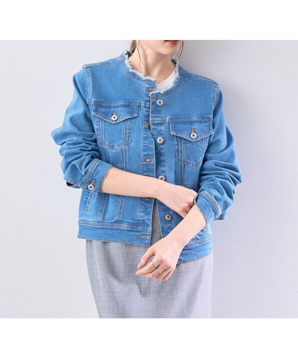 【イェッカ ヴェッカ/YECCA VECCA】のノーカラーストレッチGジャン 人気、トレンドファッション・服の通販 founy(ファニー) 　ファッション　Fashion　レディースファッション　Fashion for Women　アウター　Coat / Outerwear Collection　レディースジャケット・軽アウター　Jackets　デニムジャケット / カジュアルアウター　Denim Jackets　ジャケット　Jacket, Outerwear　ストレッチ　Stretch, Stretchy Fabric　デニム　Denim, Jeans Material　ポケット　Pocket, Pocket Detail　夏　Summer　定番　Standard, Basic Item　春　Spring　S/S・春夏　SS, Spring/Summer, Warm Season　 other-1|ID: prp329100004670252 ipo3291000000033765602
