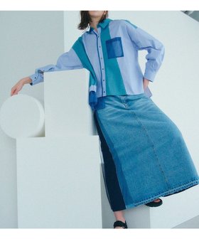 【イェッカ ヴェッカ/YECCA VECCA】の素材MIXメタルラインデニムスカート 人気、トレンドファッション・服の通販 founy(ファニー) ファッション Fashion レディースファッション Fashion for Women スカート Skirts デニムスカート・カジュアルスカート Denim Skirts チュール Tulip, Tulip Motif ツイル Twist, Twisted Detail デニム Denim, Jeans Material ドッキング Docking, Mixed Material ポケット Pocket, Pocket Detail 夏 Summer 春 Spring S/S・春夏 SS, Spring/Summer, Warm Season |ID:prp329100004670254