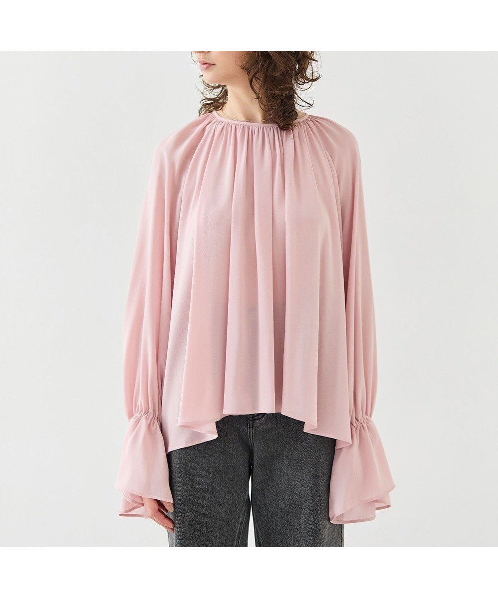 【ベイジ,/BEIGE,】の【洗える】MUSCARI / ソフトシルクキャンディースリーブブラウス インテリア・キッズ・メンズ・レディースファッション・服の通販 founy(ファニー) 　ファッション　Fashion　レディースファッション　Fashion for Women　トップス・カットソー　Cut & Sew Tops　シャツ・ブラウス・オフィスカジュアル　Elegant Blouses & Button-Ups　とろみ　Fluid, Flowy Fabric　オケージョン　Occasion Wear　ギャザー　Gathered, Ruffled　シルク　Silk, 100% Silk　セレモニー　Ceremony　ドレープ　Drape, Draping Fabric　リュクス　Luxury, Elegant, High-End, Chic　ロング　Long, Long-Length　ローズ　Rose, Rose Motif　夏　Summer　春　Spring　S/S・春夏　SS, Spring/Summer, Warm Season　洗える　Machine Washable　Old Rose|ID: prp329100004670272 ipo3291000000033765671