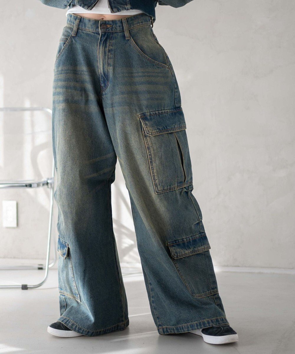 【ウィゴー/WEGO】のヴィンテージウォッシュバギーカーゴパンツ 人気、トレンドファッション・服の通販 founy(ファニー) 　ファッション　Fashion　レディースファッション　Fashion for Women　パンツ　Pants & Trousers　デニムパンツ・ジーンズ・美脚デニム　Denim Jeans & Pants　春　Spring　秋　Autumn　今季　This Season, Current Season　ショート　Short, Short Length　シンプル　Simple, Minimal　スマホ　Smartphone, Mobile Device　デニム　Denim, Jeans Material　トレンド　Trend, Trending Now　ボトム　Bottoms, Lower Wear　冬　Winter / This Winter　S/S・春夏　SS, Spring/Summer, Warm Season　おすすめ　Recommended / Our Picks　夏　Summer　 other-1|ID: prp329100004670294 ipo3291000000033765751