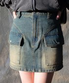 【ウィゴー/WEGO】のヴィンテージウォッシュカーゴミニスカート デニム中濃加工色|ID: prp329100004670295 ipo3291000000034536161