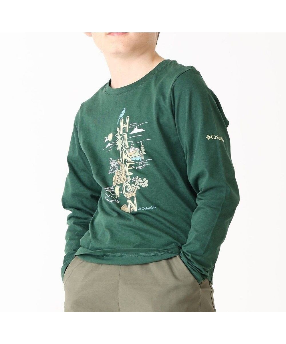 【コロンビア/Columbia / KIDS】のColumbia/ 【KIDS】ドブソンパスロングスリーブグラフィックTシャツ /コロンビア インテリア・キッズ・メンズ・レディースファッション・服の通販 founy(ファニー) 　ファッション　Fashion　キッズファッション　Fashion for Kids　トップス・カットソー　Cut & Sew Tops　おすすめ　Recommended / Our Picks　アウトドア　Outdoor Clothing　カットソー　Cut and Sewn Top　グラフィック　Graphic, Graphic Design　フォルム　Silhouette, Form　ベーシック　Basic, Essential　ロング　Long, Long-Length　夏　Summer　旅行　Travel　S/S・春夏　SS, Spring/Summer, Warm Season　A/W・秋冬　Autumn/Winter　長袖　Long Sleeve, Full Sleeve　Rain Forest、 Hike On|ID: prp329100004670376 ipo3291000000034409907