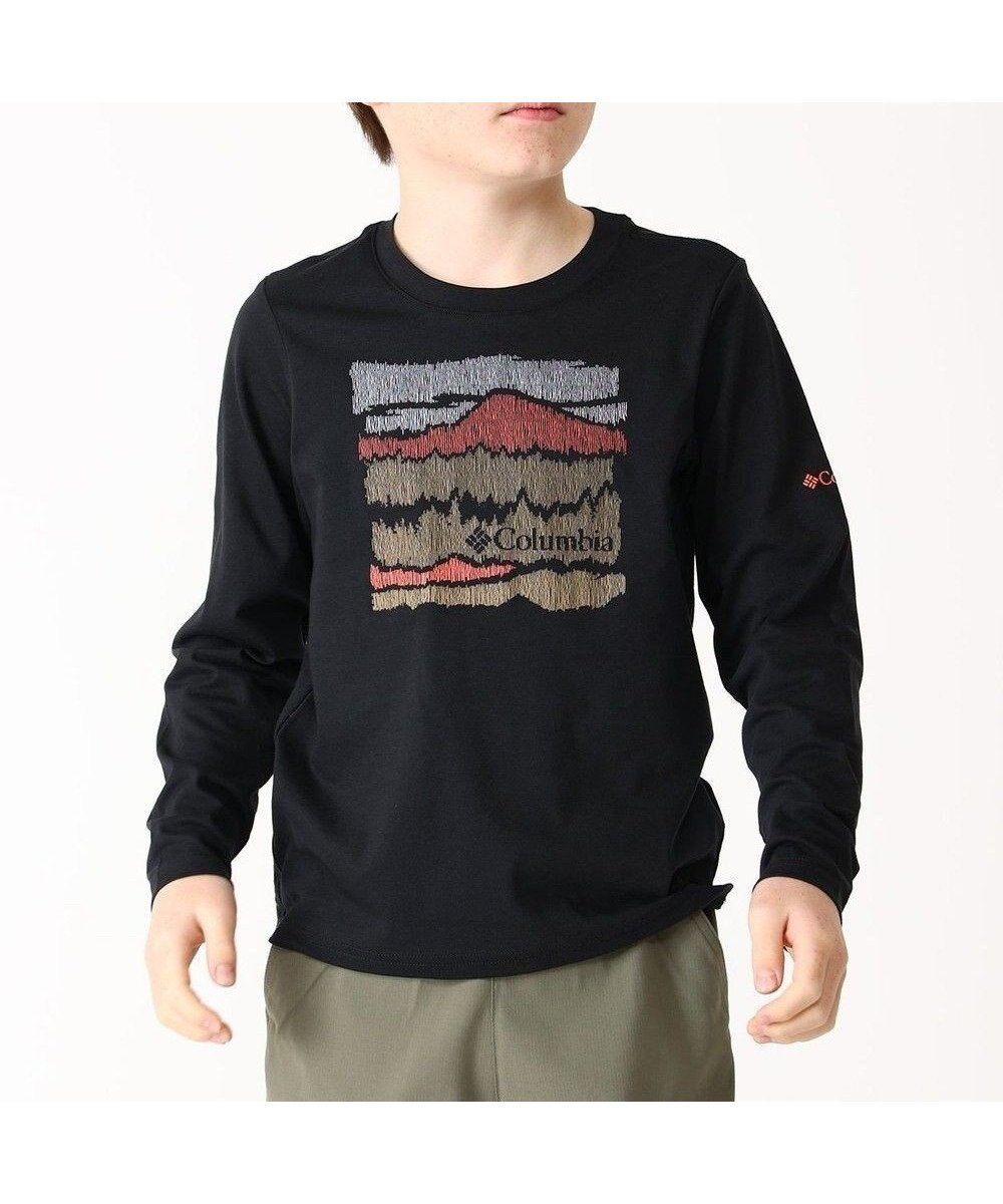 【コロンビア/Columbia / KIDS】のColumbia/ 【KIDS】ドブソンパスロングスリーブグラフィックTシャツ /コロンビア インテリア・キッズ・メンズ・レディースファッション・服の通販 founy(ファニー) 　ファッション　Fashion　キッズファッション　Fashion for Kids　トップス・カットソー　Cut & Sew Tops　おすすめ　Recommended / Our Picks　アウトドア　Outdoor Clothing　カットソー　Cut and Sewn Top　グラフィック　Graphic, Graphic Design　フォルム　Silhouette, Form　ベーシック　Basic, Essential　ロング　Long, Long-Length　夏　Summer　旅行　Travel　S/S・春夏　SS, Spring/Summer, Warm Season　A/W・秋冬　Autumn/Winter　長袖　Long Sleeve, Full Sleeve　Black、 Hillscape|ID: prp329100004670376 ipo3291000000034409909