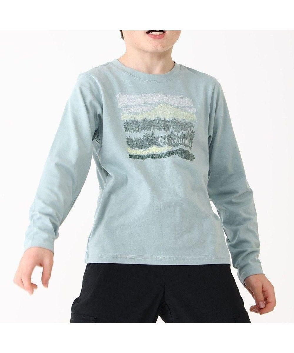 【コロンビア/Columbia / KIDS】のColumbia/ 【KIDS】ドブソンパスロングスリーブグラフィックTシャツ /コロンビア インテリア・キッズ・メンズ・レディースファッション・服の通販 founy(ファニー) 　ファッション　Fashion　キッズファッション　Fashion for Kids　トップス・カットソー　Cut & Sew Tops　おすすめ　Recommended / Our Picks　アウトドア　Outdoor Clothing　カットソー　Cut and Sewn Top　グラフィック　Graphic, Graphic Design　フォルム　Silhouette, Form　ベーシック　Basic, Essential　ロング　Long, Long-Length　夏　Summer　旅行　Travel　S/S・春夏　SS, Spring/Summer, Warm Season　A/W・秋冬　Autumn/Winter　長袖　Long Sleeve, Full Sleeve　Crushed Blue、 Hillscape|ID: prp329100004670376 ipo3291000000034675309