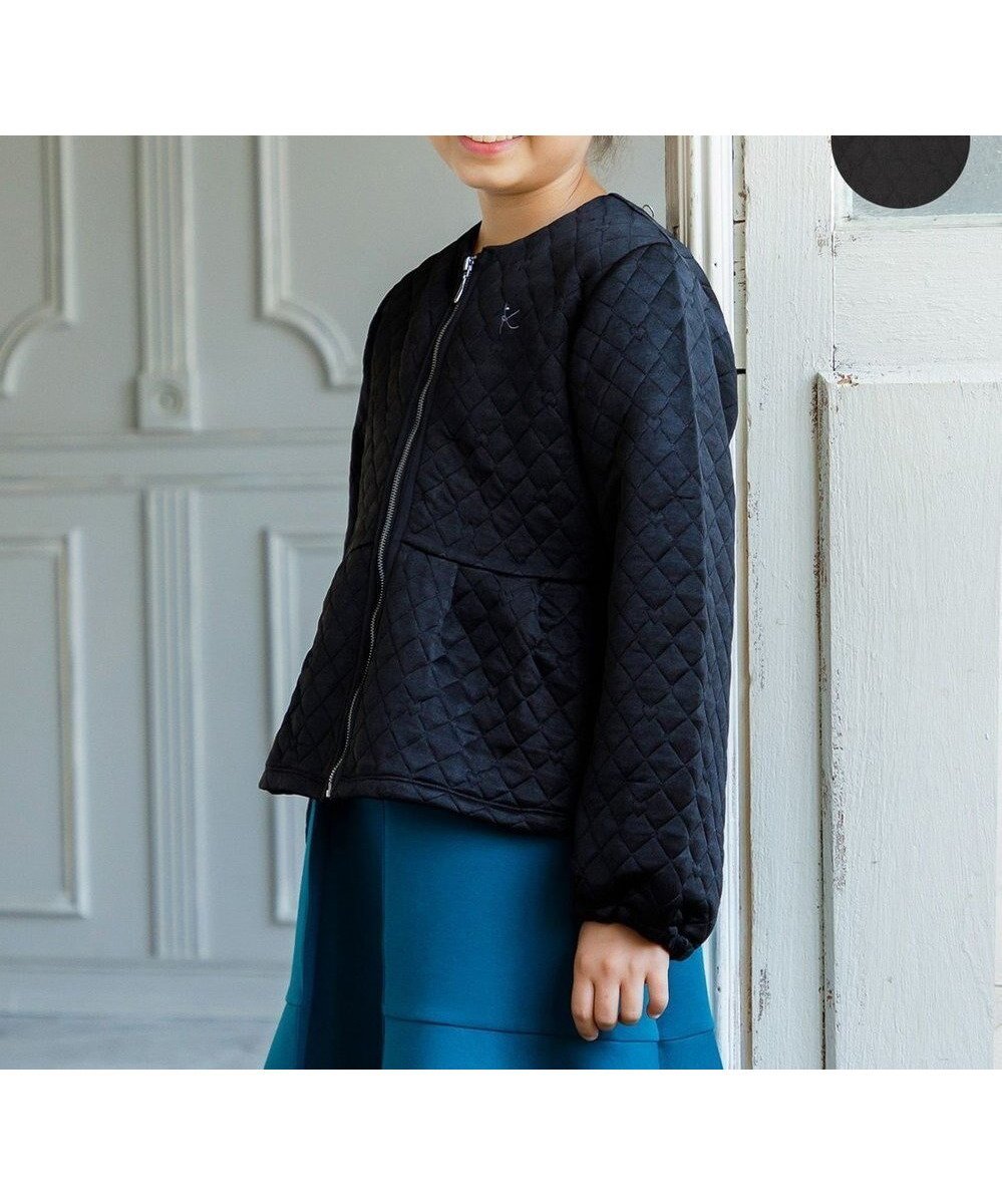 【組曲 / KIDS/KUMIKYOKU】の【110-140㎝】ハートキルトジャガード アウター インテリア・キッズ・メンズ・レディースファッション・服の通販 founy(ファニー) ファッション Fashion キッズファッション Fashion for Kids アウター Coat Outerwear /Kids キルト Quilt, Quilted Fabric ジャケット Jacket, Outerwear ベーシック Basic, Essential ペプラム Peplum, Flared Hem エレガント 上品 Elegant ブラック系|ID: prp329100004670443 ipo3291000000034242576