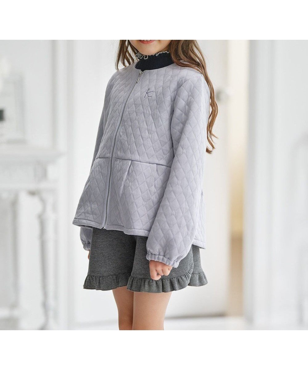 【組曲 / KIDS/KUMIKYOKU】の【110-140㎝】ハートキルトジャガード アウター インテリア・キッズ・メンズ・レディースファッション・服の通販 founy(ファニー) ファッション Fashion キッズファッション Fashion for Kids アウター Coat Outerwear /Kids キルト Quilt, Quilted Fabric ジャケット Jacket, Outerwear ベーシック Basic, Essential ペプラム Peplum, Flared Hem エレガント 上品 Elegant サックスブルー系|ID: prp329100004670443 ipo3291000000034242577