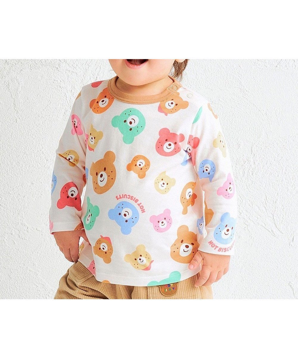 【ミキハウスホットビスケッツ/MIKI HOUSE HOT BISCUITS / KIDS】の【80-120cm】 カラフルビーンズ 総柄長袖Tシャツ インテリア・キッズ・メンズ・レディースファッション・服の通販 founy(ファニー) 　ファッション　Fashion　キッズファッション　Fashion for Kids　トップス・カットソー　Cut & Sew Tops　おすすめ　Recommended / Our Picks　インナー　Innerwear　カットソー　Cut and Sewn Top　カラフル　Colorful Design　ベスト　Vest, Waistcoat　夏　Summer　S/S・春夏　SS, Spring/Summer, Warm Season　A/W・秋冬　Autumn/Winter　長袖　Long Sleeve, Full Sleeve　マルチカラー|ID: prp329100004670448 ipo3291000000034991315