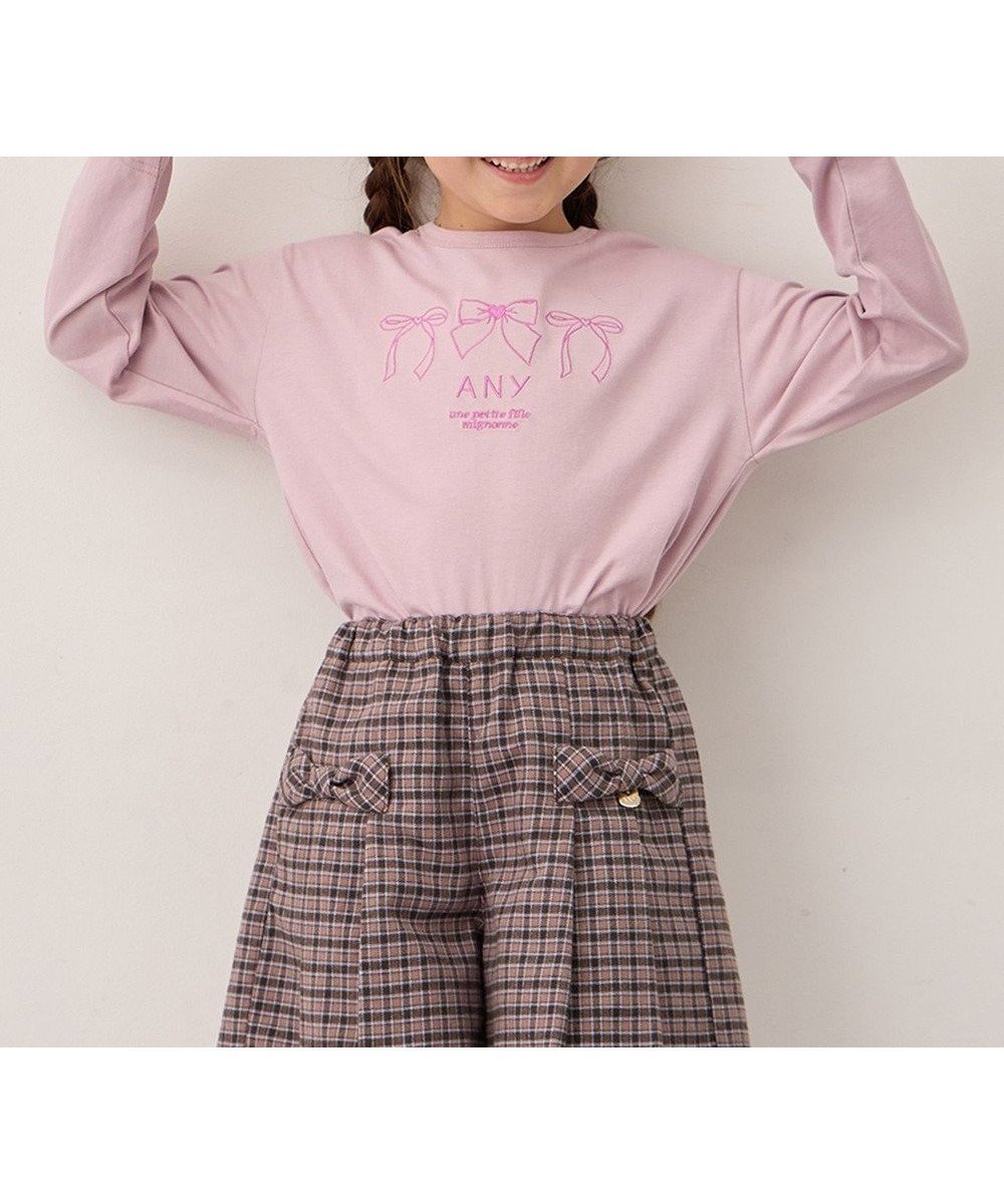 【エニィ/ANY / KIDS】の【Good Price】 ANY刺繍 長袖Tシャツ インテリア・キッズ・メンズ・レディースファッション・服の通販 founy(ファニー) 　ファッション　Fashion　キッズファッション　Fashion for Kids　トップス・カットソー　Cut & Sew Tops　カットソー　Cut and Sewn Top　長袖　Long Sleeve, Full Sleeve　ポケット　Pocket, Pocket Detail　リボン　Ribbon, Bow　A/W・秋冬　Autumn/Winter　おすすめ　Recommended / Our Picks　ピンク|ID: prp329100004670461 ipo3291000000035368955
