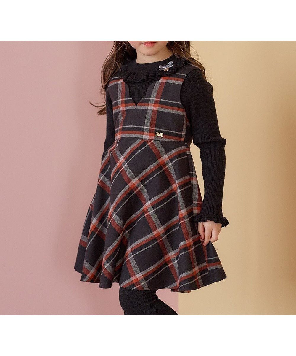 【エニィ/ANY / KIDS】のチェック柄 ジャンパースカート インテリア・キッズ・メンズ・レディースファッション・服の通販 founy(ファニー) ファッション Fashion キッズファッション Fashion for Kids ワンピース Dresses オレンジ Orange スカラップ Scallop, Scalloped Edge チェック Check, Plaid, Tartan フィット Fit, Slim Fit フレア Flare, Flared ポケット Pocket, Pocket Detail ラップ Wrap, Wrap Design エレガント 上品 Elegant 洗える Machine Washable 秋 Autumn A/W・秋冬 Autumn/Winter オレンジ系チェック|ID: prp329100004670471 ipo3291000000034337366