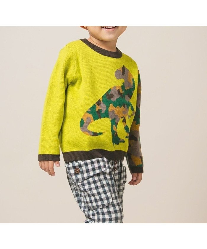 【アミアミ/AmiAmi / KIDS】の【洗濯機可/UNISEX】恐竜カモフラプルオーバー 85cm～130cm インテリア・キッズ・メンズ・レディースファッション・服の通販 founy(ファニー) https://founy.com/ ファッション Fashion キッズファッション Fashion for Kids トップス・カットソー Cut & Sew Tops カラフル Colorful Design セーター Sweater, Knitwear 定番 Standard, Basic Item ビビッド Vivid, Bright Tone モチーフ Motif, Design Theme ユニセックス Unisex, Genderless A/W・秋冬 Autumn/Winter S/S・春夏 SS, Spring/Summer, Warm Season 夏 Summer |ID: prp329100004670490 ipo3291000000033870299