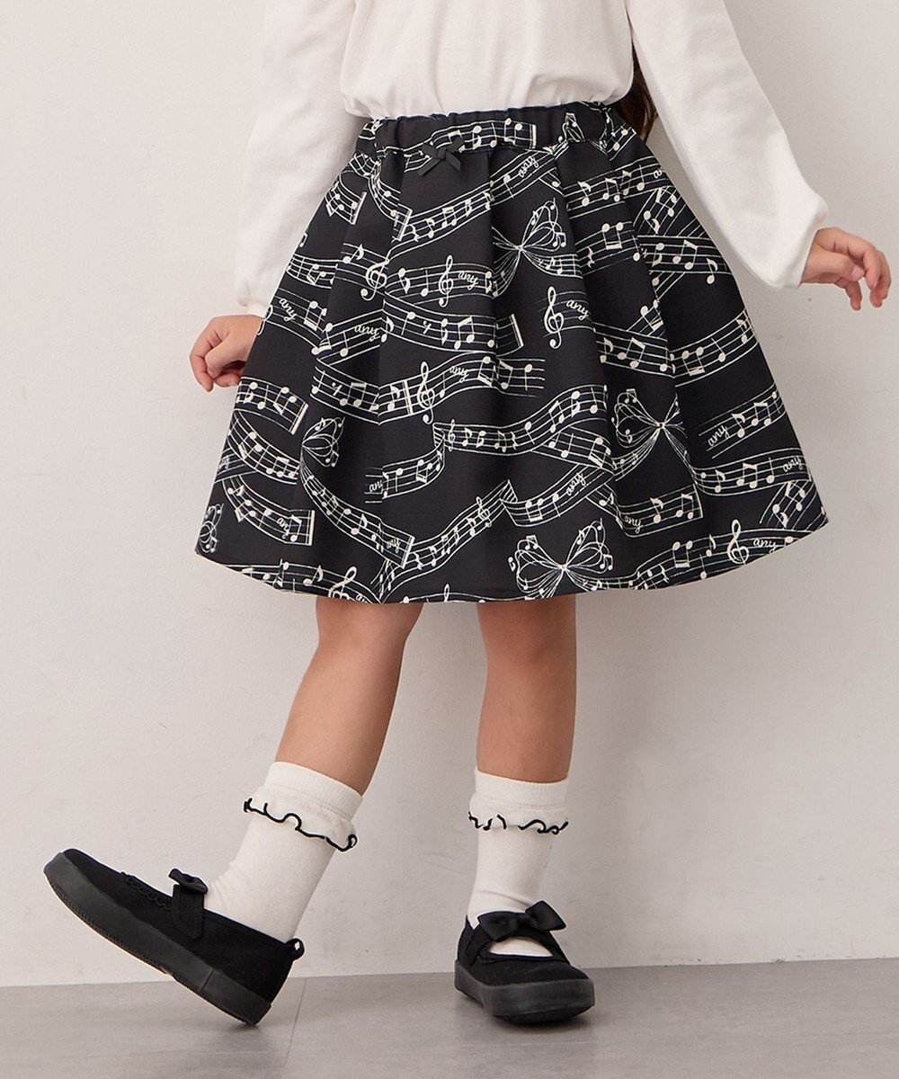 【エニィ/ANY / KIDS】のメロディスカート インテリア・キッズ・メンズ・レディースファッション・服の通販 founy(ファニー) 　ファッション　Fashion　キッズファッション　Fashion for Kids　バレエ　Ballet, Ballet Style　プリント　Print, Printed Pattern　ポケット　Pocket, Pocket Detail　モチーフ　Motif, Design Theme　A/W・秋冬　Autumn/Winter　おすすめ　Recommended / Our Picks　ブラック×音符|ID: prp329100004670522 ipo3291000000033766486