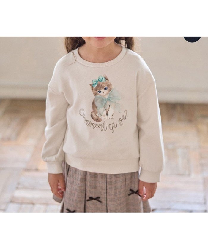 【エニィ/ANY / KIDS】のネコプリント トレーニャー インテリア・キッズ・メンズ・レディースファッション・服の通販 founy(ファニー) https://founy.com/ ファッション Fashion キッズファッション Fashion for Kids トップス・カットソー Cut & Sew Tops オーガンジー Organza Fabric スウェット / スエット Sweatshirt, Sweatwear トレーナー Sweatshirt, Trainer ネコ Cat, Feline Motif フロント Front, Front Design プリント Print, Printed Pattern ポケット Pocket, Pocket Detail リボン Ribbon, Bow ロング Long, Long-Length A/W・秋冬 Autumn/Winter |ID: prp329100004670536 ipo3291000000034675654