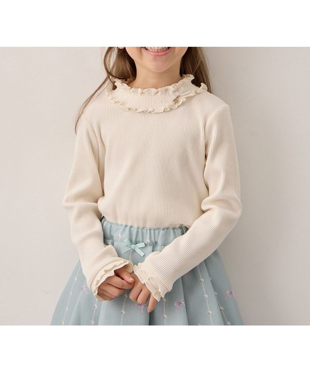 【エニィ/ANY / KIDS】の音符チャーム付き カットソー 人気、トレンドファッション・服の通販 founy(ファニー) 　ファッション　Fashion　キッズファッション　Fashion for Kids　トップス・カットソー　Cut & Sew Tops　インナー　Innerwear　カットソー　Cut and Sewn Top　カーディガン　Cardigan, Knitwear　シンプル　Simple, Minimal　チャーム　Charm, Pendant　テレコ　Ribbed, Rib Stitch　ポケット　Pocket, Pocket Detail　リボン　Ribbon, Bow　エレガント 上品　Elegant　A/W・秋冬　Autumn/Winter　 other-1|ID: prp329100004670537 ipo3291000000035368136