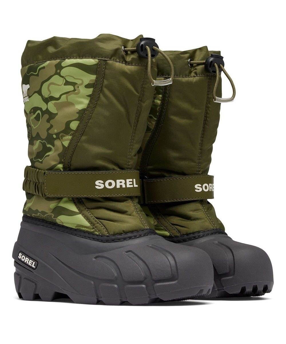 【ソレル/SOREL / KIDS】のSOREL/ 【KIDS】ユースフルーリー ブーツプリント /ソレル インテリア・キッズ・メンズ・レディースファッション・服の通販 founy(ファニー) 　ファッション　Fashion　キッズファッション　Fashion for Kids　シューズ　Shoes, Footwear　ドローコード　Drawcord, Drawstring Cord　フィット　Fit, Slim Fit　ブロック　Block, Solid Block Pattern　プリント　Print, Printed Pattern　ラップ　Wrap, Wrap Design　冬　Winter / This Winter　A/W・秋冬　Autumn/Winter　S/S・春夏　SS, Spring/Summer, Warm Season　夏　Summer　Utility Green、 Savory|ID: prp329100004670585 ipo3291000000033766644