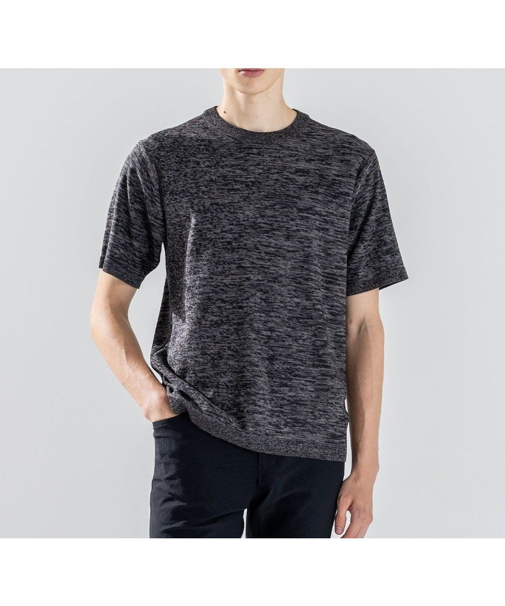 【ジョゼフ オム/JOSEPH HOMME / MEN】のレクサスムリネ クルーネック半袖ニット インテリア・キッズ・メンズ・レディースファッション・服の通販 founy(ファニー) 　ファッション　Fashion　メンズファッション　Fashion for Men　トップス・カットソー　Cut & Sew Tops　ニット・セーター / 定番トップス　Knit Tops & Sweaters　インナー　Innerwear　コンパクト　Compact, Small Size　シンプル　Simple, Minimal　セーター　Sweater, Knitwear　メランジ　Melange, Mixed Yarn　半袖　Short Sleeve, Half Sleeve　夏　Summer　春　Spring　S/S・春夏　SS, Spring/Summer, Warm Season　グレー系|ID: prp329100004670596 ipo3291000000034615930
