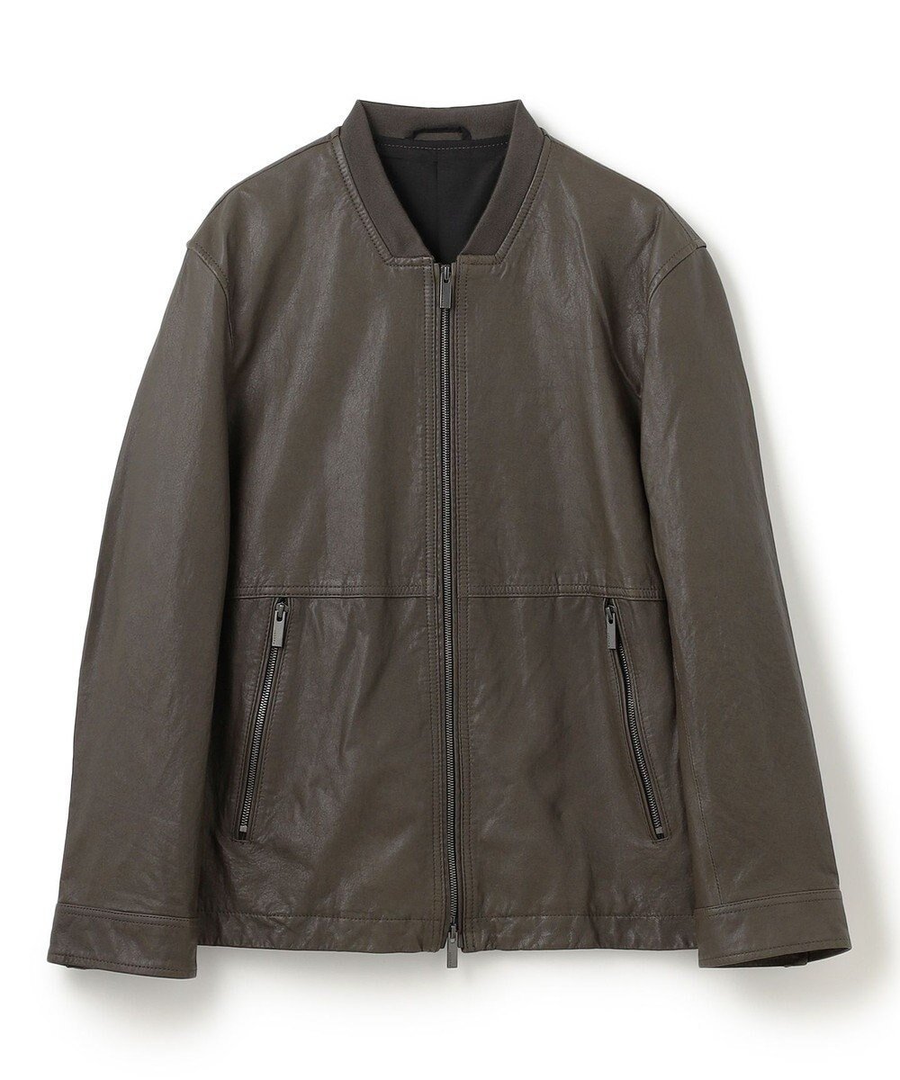 【ジョゼフ オム/JOSEPH HOMME / MEN】の新素材【シャツ感覚で羽織れる軽さ】シュリンクエアレザー ブルゾン インテリア・キッズ・メンズ・レディースファッション・服の通販 founy(ファニー) 　ファッション　Fashion　メンズファッション　Fashion for Men　アウター　Men's Coats Outerwear　ブルゾンジャケット / カジュアルアウター　Bomber Jackets & Blousons　カフス　Cuff Design　シンプル　Simple, Minimal　ジップ　Zip, Zipper　ジャケット　Jacket, Outerwear　スラックス　Slacks, Dress Pants　デニム　Denim, Jeans Material　フロント　Front, Front Design　ブルゾン　Blouson, Bomber Jacket　ポケット　Pocket, Pocket Detail　A/W・秋冬　Autumn/Winter　S/S・春夏　SS, Spring/Summer, Warm Season　夏　Summer　エレガント 上品　Elegant　ダークグリーン系|ID: prp329100004670597 ipo3291000000033766671