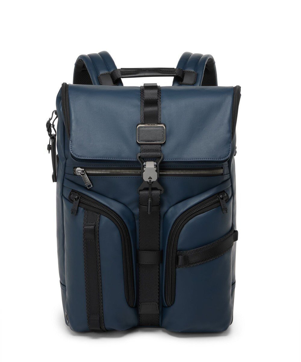 【トゥミ/TUMI / MEN】のALPHA BRAVO 「サーヴェイランス」フラップ・バックパック インテリア・キッズ・メンズ・レディースファッション・服の通販 founy(ファニー) 　ファッション　Fashion　メンズファッション　Fashion for Men　バッグ　Bags　アクセサリー　Fashion Accessories　コレクション　Collection, Seasonal Line　コーティング　Coating, Coated Finish　傘　Umbrella, Parasol　フラップ　Flap, Flap Pocket　フロント　Front, Front Design　ポケット　Pocket, Pocket Detail　マグネット　Magnet, Magnetic Closure　メッシュ　Mesh, Net Fabric　リュック　Backpack, Rucksack　旅行　Travel　ビジネス 仕事 通勤　Business / Work / Commuting　ネイビー コーテッド キャンバス|ID: prp329100004670599 ipo3291000000033766675
