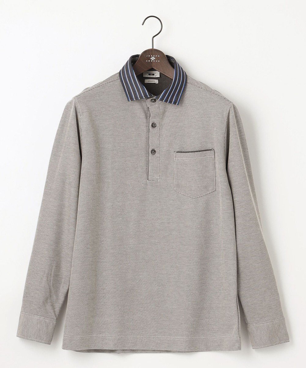 【ジョセフ アブード/JOSEPH ABBOUD / MEN】の【オーガニックコットン】ダディポロシャツ インテリア・キッズ・メンズ・レディースファッション・服の通販 founy(ファニー) 　ファッション　Fashion　メンズファッション　Fashion for Men　トップス・カットソー　Cut & Sew Tops　メンズシャツ　Shirts　ポロシャツ / きれいめカジュアルスタイル　Polo Shirts　オーガニック　Organic Cotton　カフス　Cuff Design　抗菌　Antibacterial, Bacteria-Resistant　ストライプ　Stripe, Striped Pattern　定番　Standard, Basic Item　ポロシャツ　Polo Shirt, Collared Tee　A/W・秋冬　Autumn/Winter　グレー系|ID: prp329100004670672 ipo3291000000033766889
