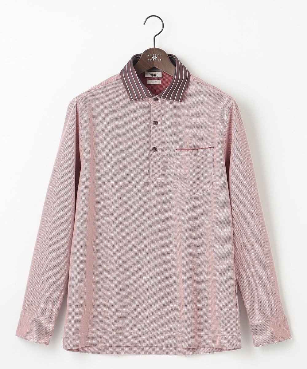 【ジョセフ アブード/JOSEPH ABBOUD / MEN】の【オーガニックコットン】ダディポロシャツ インテリア・キッズ・メンズ・レディースファッション・服の通販 founy(ファニー) 　ファッション　Fashion　メンズファッション　Fashion for Men　トップス・カットソー　Cut & Sew Tops　メンズシャツ　Shirts　ポロシャツ / きれいめカジュアルスタイル　Polo Shirts　オーガニック　Organic Cotton　カフス　Cuff Design　抗菌　Antibacterial, Bacteria-Resistant　ストライプ　Stripe, Striped Pattern　定番　Standard, Basic Item　ポロシャツ　Polo Shirt, Collared Tee　A/W・秋冬　Autumn/Winter　レッド系|ID: prp329100004670672 ipo3291000000033766891