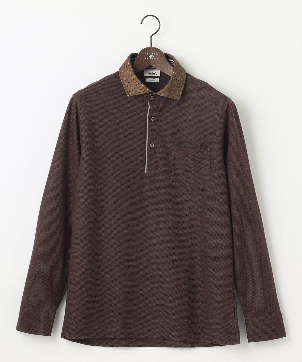 【ジョセフ アブード/JOSEPH ABBOUD / MEN】の【オーガニックコットン】ダディポロシャツ インテリア・キッズ・メンズ・レディースファッション・服の通販 founy(ファニー) 　ファッション　Fashion　メンズファッション　Fashion for Men　トップス・カットソー　Cut & Sew Tops　メンズシャツ　Shirts　ポロシャツ / きれいめカジュアルスタイル　Polo Shirts　オーガニック　Organic Cotton　カフス　Cuff Design　抗菌　Antibacterial, Bacteria-Resistant　ストライプ　Stripe, Striped Pattern　定番　Standard, Basic Item　ポロシャツ　Polo Shirt, Collared Tee　A/W・秋冬　Autumn/Winter　ダークブラウン系|ID: prp329100004670672 ipo3291000000033766892
