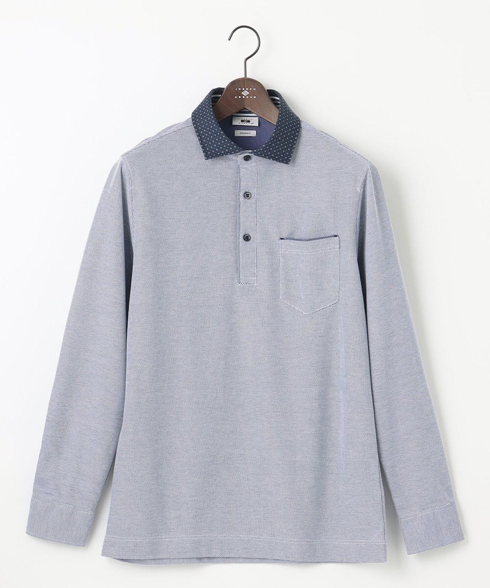 【ジョセフ アブード/JOSEPH ABBOUD / MEN】の【オーガニックコットン】ダディポロシャツ インテリア・キッズ・メンズ・レディースファッション・服の通販 founy(ファニー) 　ファッション　Fashion　メンズファッション　Fashion for Men　トップス・カットソー　Cut & Sew Tops　メンズシャツ　Shirts　ポロシャツ / きれいめカジュアルスタイル　Polo Shirts　オーガニック　Organic Cotton　カフス　Cuff Design　抗菌　Antibacterial, Bacteria-Resistant　ストライプ　Stripe, Striped Pattern　定番　Standard, Basic Item　ポロシャツ　Polo Shirt, Collared Tee　A/W・秋冬　Autumn/Winter　ブルー系|ID: prp329100004670672 ipo3291000000033766893
