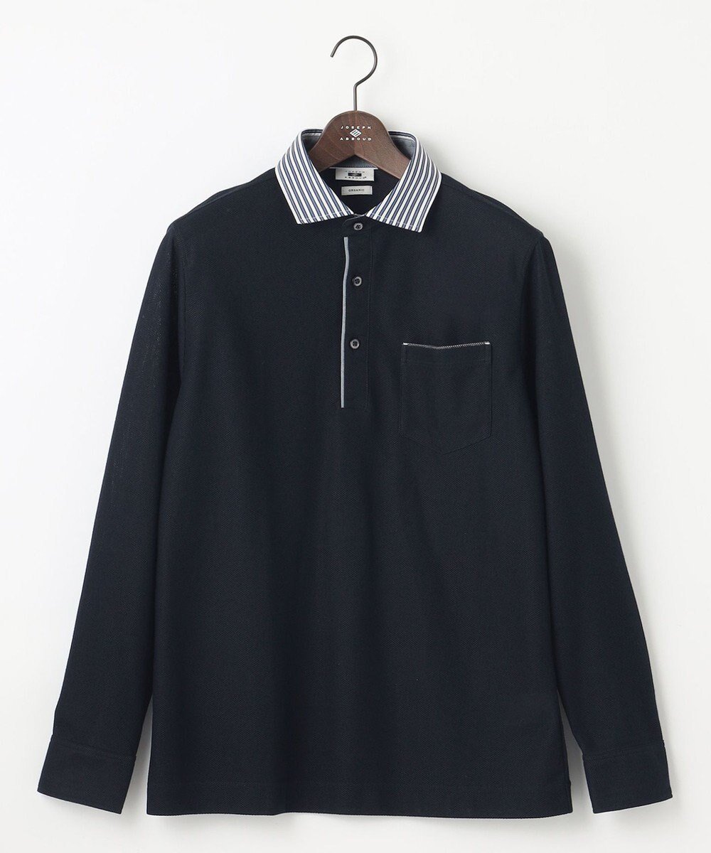 【ジョセフ アブード/JOSEPH ABBOUD / MEN】の【オーガニックコットン】ダディポロシャツ インテリア・キッズ・メンズ・レディースファッション・服の通販 founy(ファニー) 　ファッション　Fashion　メンズファッション　Fashion for Men　トップス・カットソー　Cut & Sew Tops　メンズシャツ　Shirts　ポロシャツ / きれいめカジュアルスタイル　Polo Shirts　オーガニック　Organic Cotton　カフス　Cuff Design　抗菌　Antibacterial, Bacteria-Resistant　ストライプ　Stripe, Striped Pattern　定番　Standard, Basic Item　ポロシャツ　Polo Shirt, Collared Tee　A/W・秋冬　Autumn/Winter　ネイビー系|ID: prp329100004670672 ipo3291000000033766894