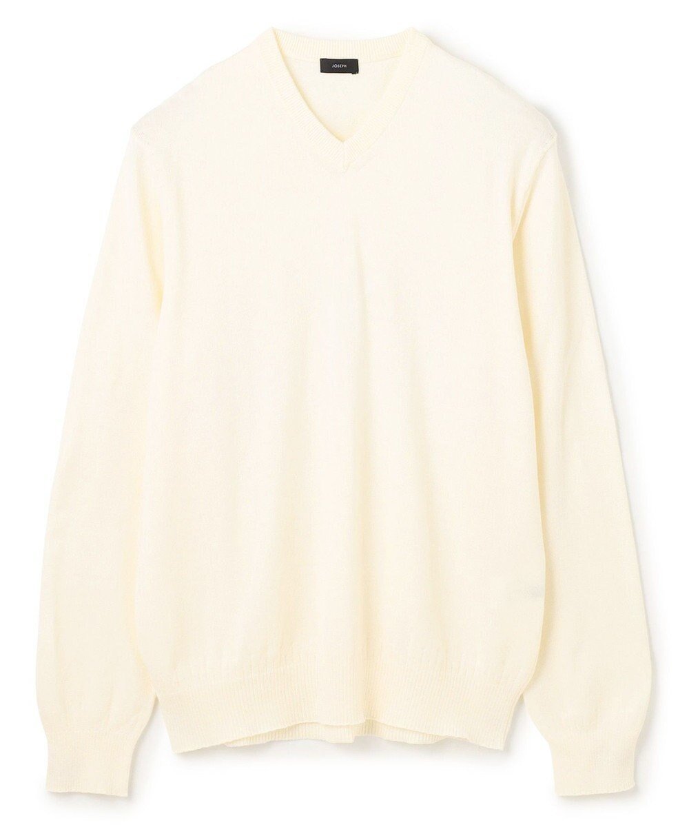 【ジョゼフ オム/JOSEPH HOMME / MEN】の【WEB・一部店舗限定】ウールコットンプレーン Vネックニット インテリア・キッズ・メンズ・レディースファッション・服の通販 founy(ファニー) 　ファッション　Fashion　メンズファッション　Fashion for Men　トップス・カットソー　Cut & Sew Tops　ニット・セーター / 定番トップス　Knit Tops & Sweaters　スペシャル　Special, Limited Edition　セーター　Sweater, Knitwear　バランス　Balance, Style Balance　ロング　Long, Long-Length　春　Spring　秋　Autumn　A/W・秋冬　Autumn/Winter　ホワイト系|ID: prp329100004670674 ipo3291000000033766901