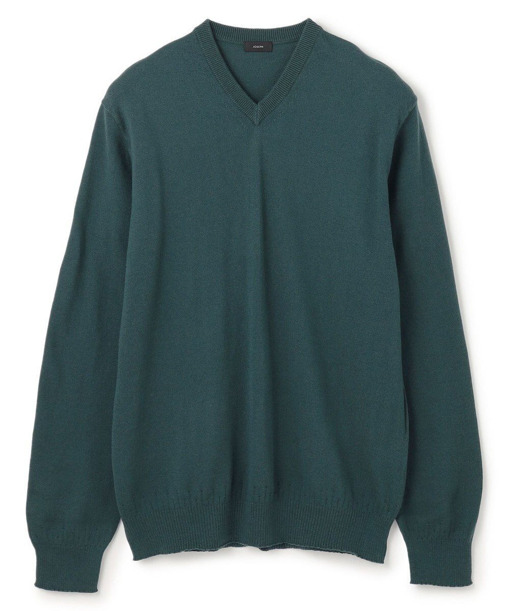 【ジョゼフ オム/JOSEPH HOMME / MEN】の【WEB・一部店舗限定】ウールコットンプレーン Vネックニット インテリア・キッズ・メンズ・レディースファッション・服の通販 founy(ファニー) 　ファッション　Fashion　メンズファッション　Fashion for Men　トップス・カットソー　Cut & Sew Tops　ニット・セーター / 定番トップス　Knit Tops & Sweaters　スペシャル　Special, Limited Edition　セーター　Sweater, Knitwear　バランス　Balance, Style Balance　ロング　Long, Long-Length　春　Spring　秋　Autumn　A/W・秋冬　Autumn/Winter　ピーコックグリーン系|ID: prp329100004670674 ipo3291000000033766902