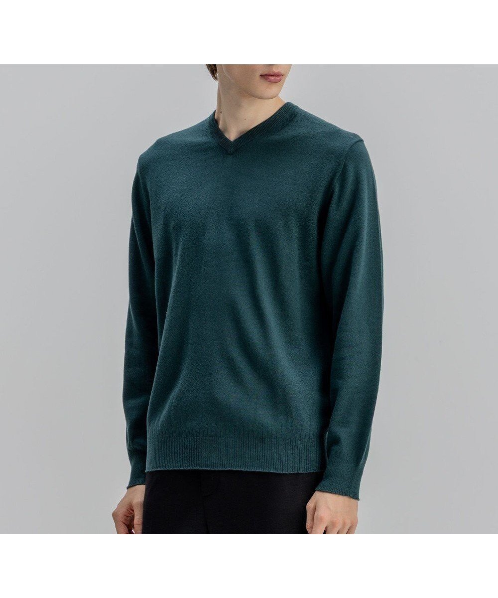 【ジョゼフ オム/JOSEPH HOMME / MEN】の【WEB・一部店舗限定】ウールコットンプレーン Vネックニット インテリア・キッズ・メンズ・レディースファッション・服の通販 founy(ファニー) 　ファッション　Fashion　メンズファッション　Fashion for Men　トップス・カットソー　Cut & Sew Tops　ニット・セーター / 定番トップス　Knit Tops & Sweaters　スペシャル　Special, Limited Edition　セーター　Sweater, Knitwear　バランス　Balance, Style Balance　ロング　Long, Long-Length　春　Spring　秋　Autumn　A/W・秋冬　Autumn/Winter　ピーコックグリーン系|ID: prp329100004670674 ipo3291000000034827351