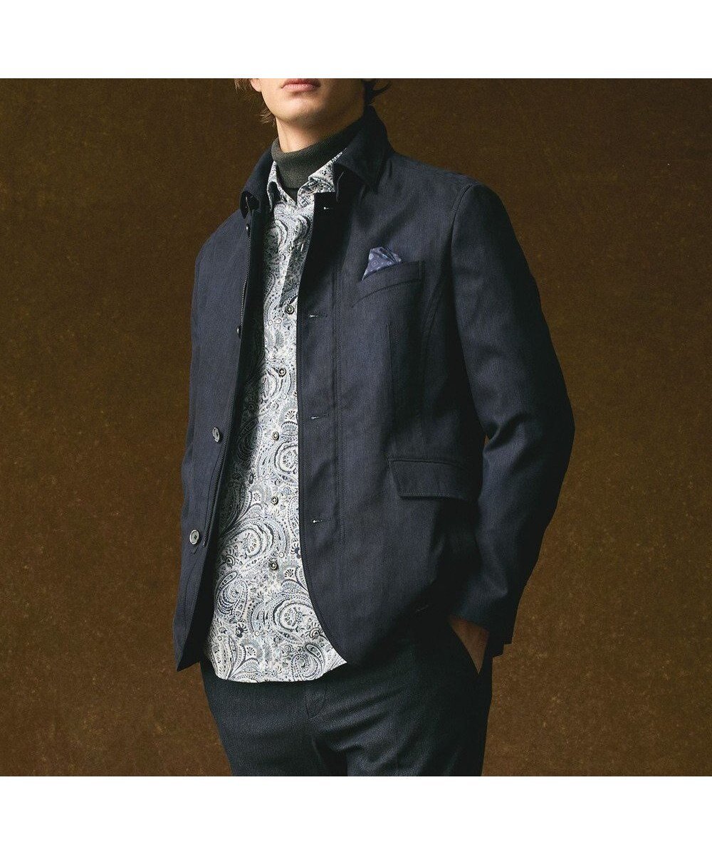 【ジョセフ アブード/JOSEPH ABBOUD / MEN】の【軽量/スウェードタッチ/撥水】ライトスウェードジャケット インテリア・キッズ・メンズ・レディースファッション・服の通販 founy(ファニー) 　ファッション　Fashion　メンズファッション　Fashion for Men　アウター　Men's Coats Outerwear　ブルゾンジャケット / カジュアルアウター　Bomber Jackets & Blousons　ウォーター　Water　軽量　Lightweight, Ultra Light　シンプル　Simple, Minimal　ジャケット　Jacket, Outerwear　ブルゾン　Blouson, Bomber Jacket　プリント　Print, Printed Pattern　プリーツ　Pleats, Pleated　ベロア　Velour, Soft Velvet　ポケット　Pocket, Pocket Detail　リアル　Real, Realistic　A/W・秋冬　Autumn/Winter　おすすめ　Recommended / Our Picks　ネイビー系|ID: prp329100004670687 ipo3291000000033766945