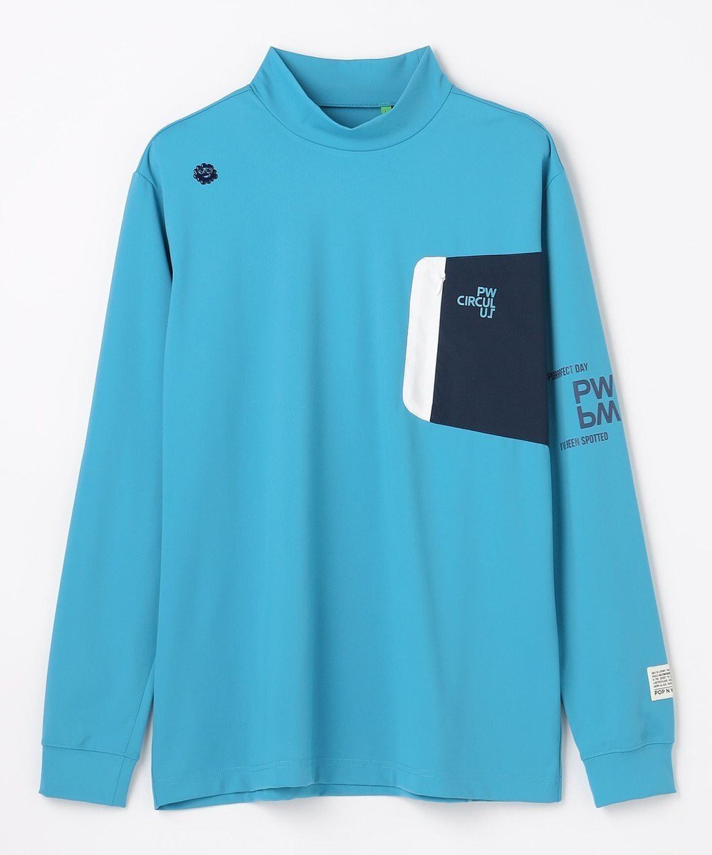 【ピーダブリュサーキュラス/PW CIRCULUS / MEN】の【吸水速乾 / UV遮蔽率99.5% UVカット / ストレッチ】【MEN】ロングスリーブ ポケットモックT ゴルフ インテリア・キッズ・メンズ・レディースファッション・服の通販 founy(ファニー) 　ファッション　Fashion　メンズファッション　Fashion for Men　トップス・カットソー　Cut & Sew Tops　メンズシャツ　Shirts　インナー　Innerwear　春　Spring　秋　Autumn　カットソー　Cut and Sewn Top　吸水　Absorbent, Quick-Dry　ジップ　Zip, Zipper　ストレッチ　Stretch, Stretchy Fabric　スマート　Smart, Elegant　スリーブ　Sleeve, Long Sleeve / Short Sleeve　人気　Popular, Best Seller　ポケット　Pocket, Pocket Detail　モックネック　Mock Neck, Short Turtleneck　ロング　Long, Long-Length　A/W・秋冬　Autumn/Winter　夏　Summer　ゴルフ　Golf　2025年　2025　2025-2026秋冬・A/W　Autumn/Winter 2025–26 AW25–26　スカイブルー系|ID: prp329100004670699 ipo3291000000033767011